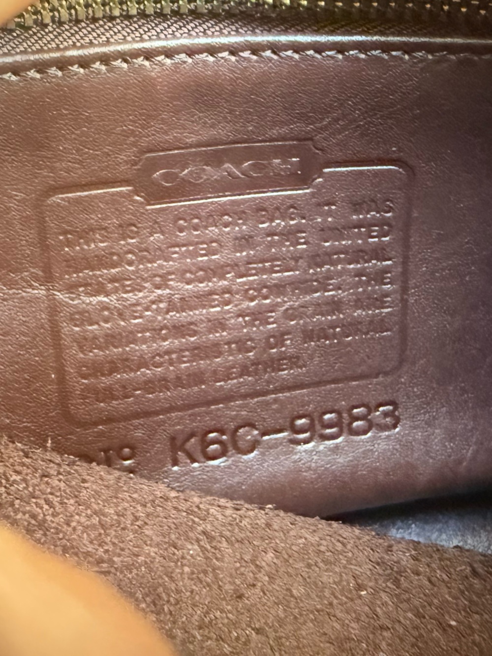 Vintage COACH Regina 9983 in Mahogany  Brown Gloved Tanned Leather Crossbody A++ - Picture 11 of 14
